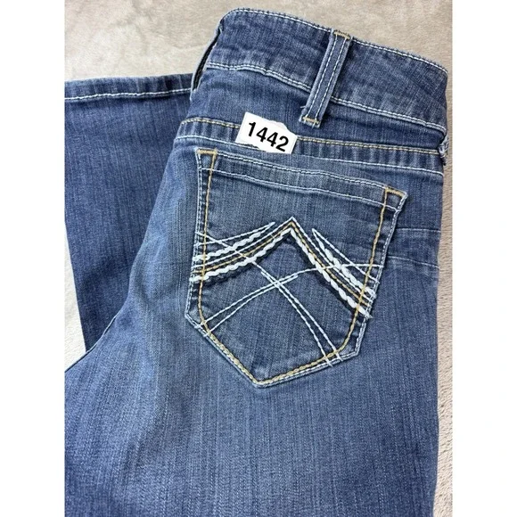 ARIAT Real Denim Jeans Women's 32R Riding Jean Whip Stitch Bootcut - Picture 12 of 12